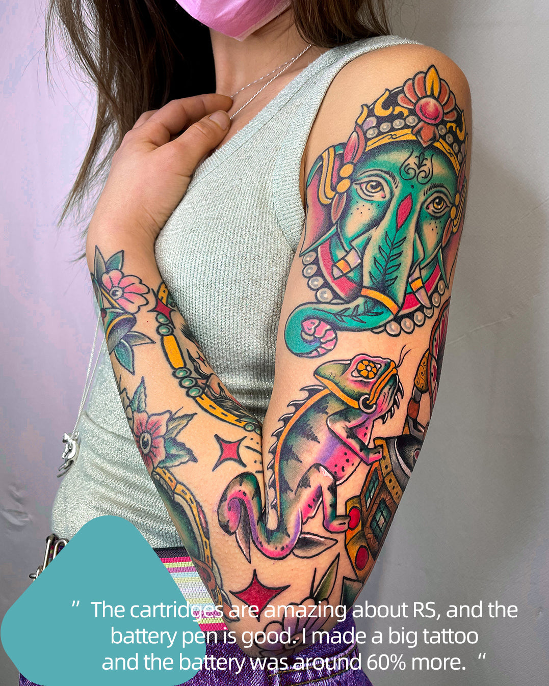 Let's share the review and creation of our product by a Roma tattoo artist