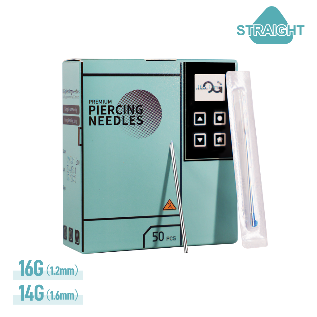 Agujas rectas para perforaciones corporales (50 unidades)