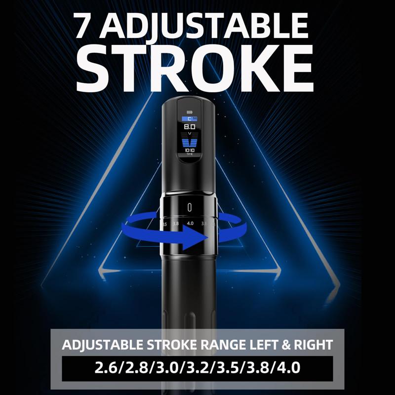 OG PRODUCE DARK KNIGHT Adjustable Stroke Wireless Tattoo Pen with 2000mAh