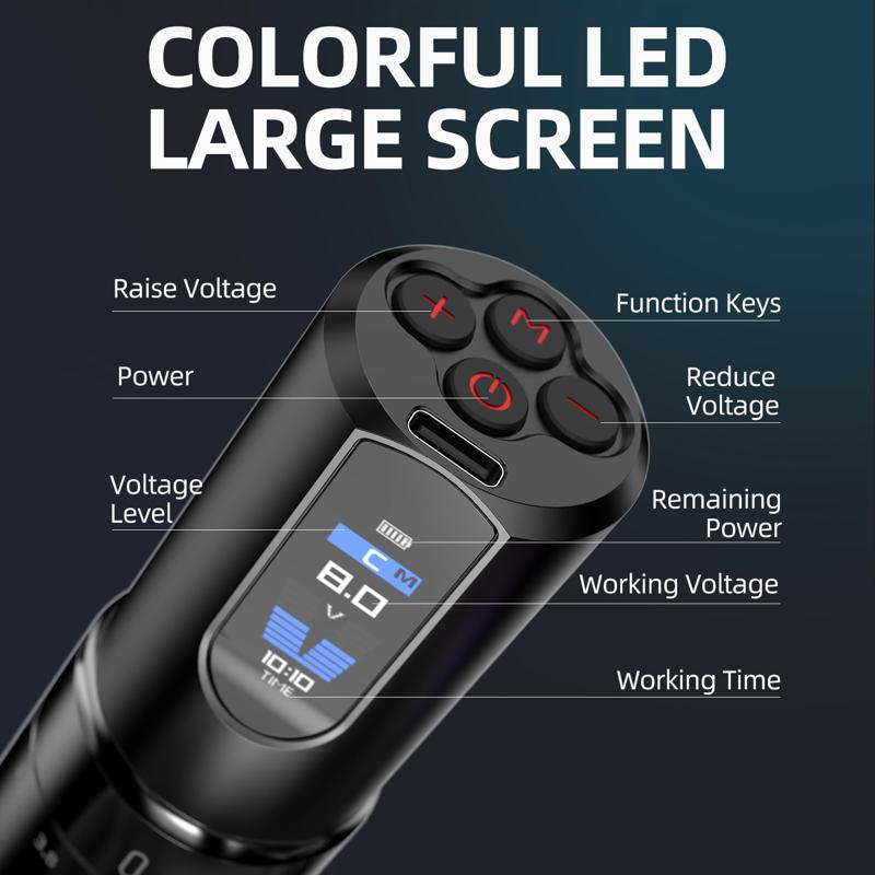 OG PRODUCE DARK KNIGHT Adjustable Stroke Wireless Tattoo Pen with 2000mAh
