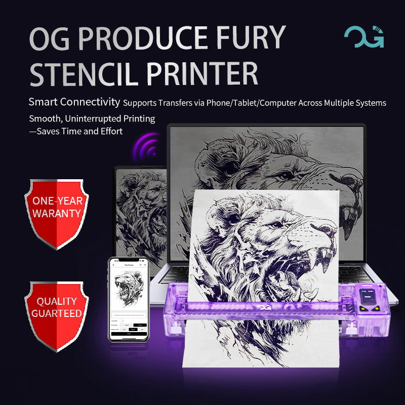 OG PRODUCE FURY Wireless Tattoo Transfer Stencil Printer