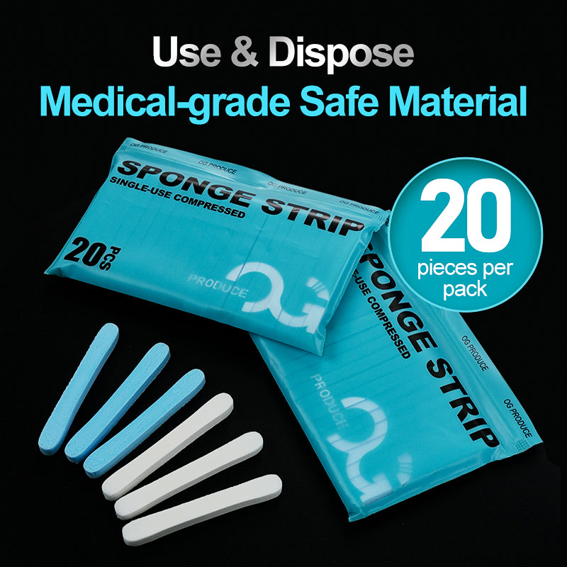 Tira de esponja comprimida de un solo uso