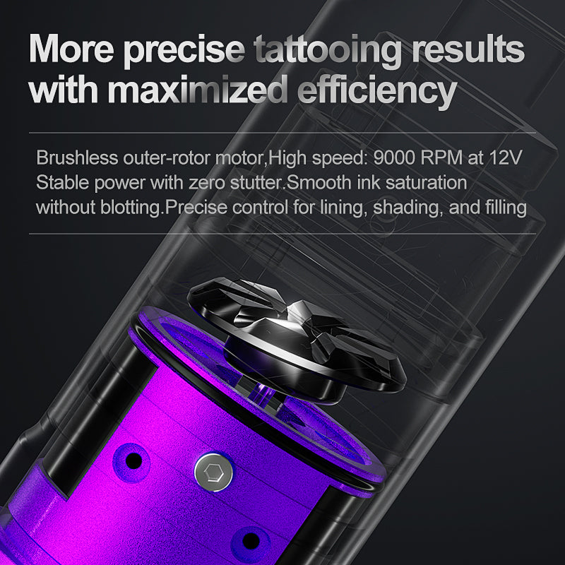 Black Widow Adjustable Stroke Wireless Tattoo Pen