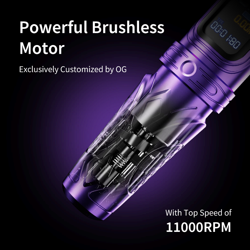 Lápiz para tatuajes inalámbrico con pantalla a color IPS de 1,47 pulgadas PIONEER-PHANTOM