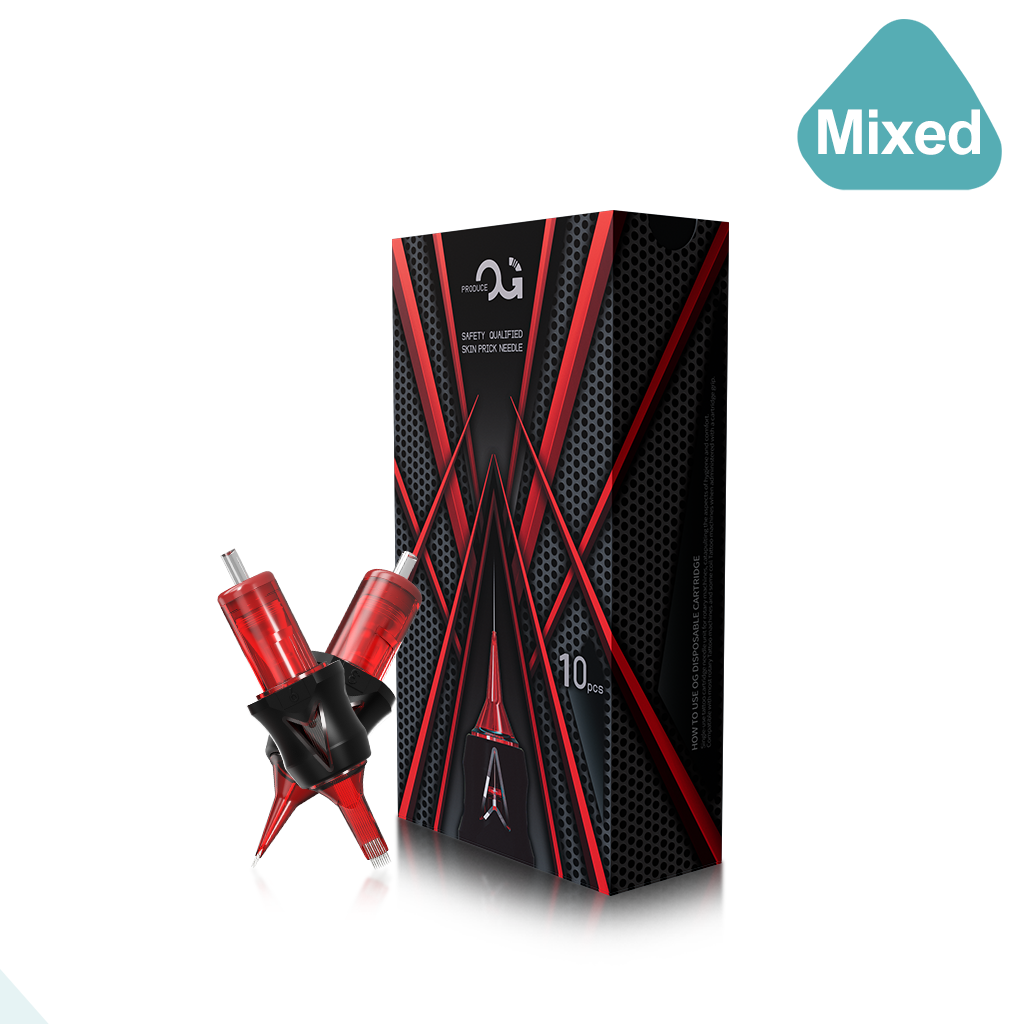 OG Red Arrow Mixed Tattoo Needle Cartridges 10pcs for professional tattoo cartridge needle setup