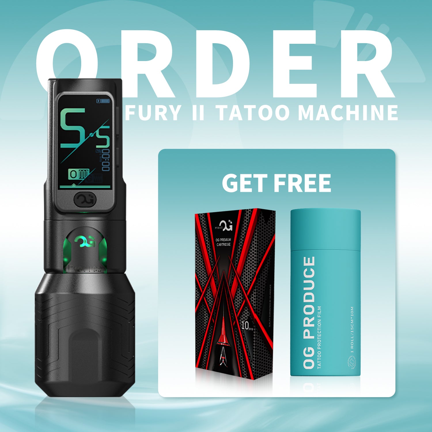 PIONEER-FURY II 4.2mm stroke wireless tattoo pen by OG PRODUCE
