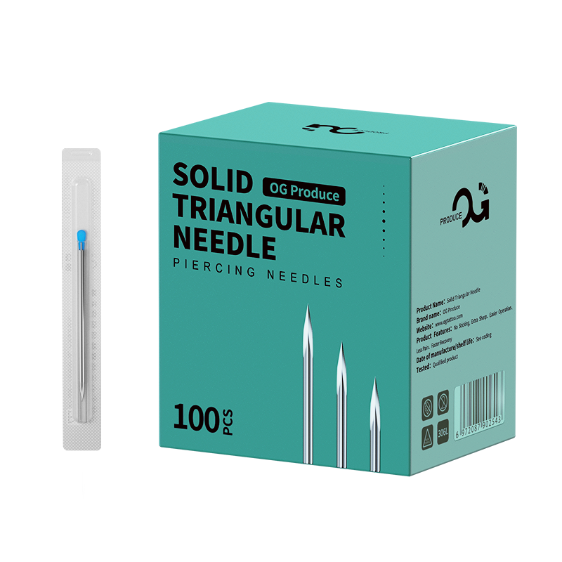 Solid Triangular Piercing Needle 100 Pcs for professional tattoo cartridge needle setup