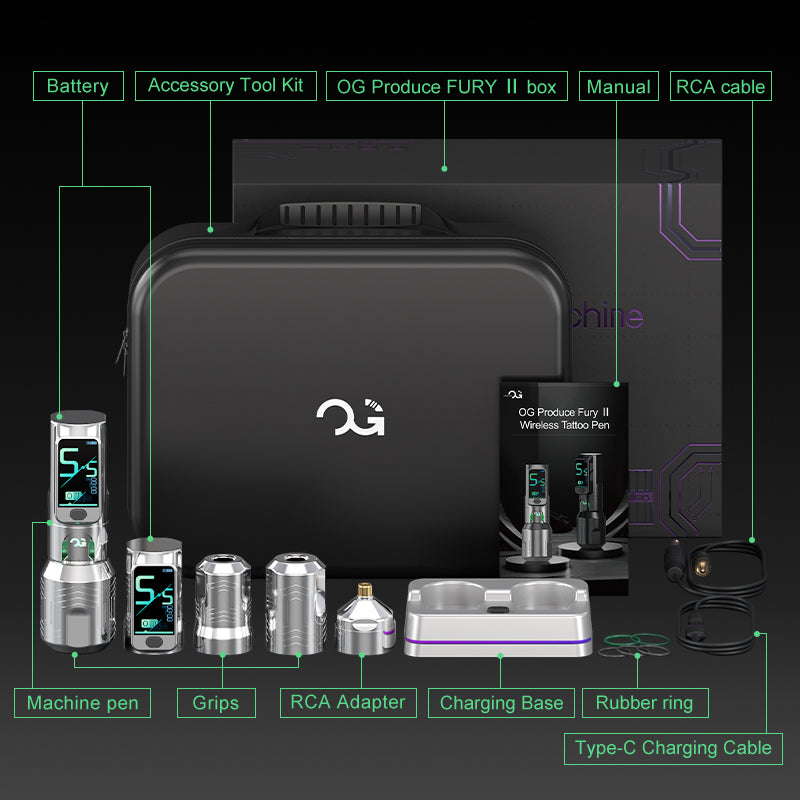 [Jason Ramos exclusive edition] PIONEER-FURY Ⅱ 4.2mm Stroke Wireless Tattoo Pen